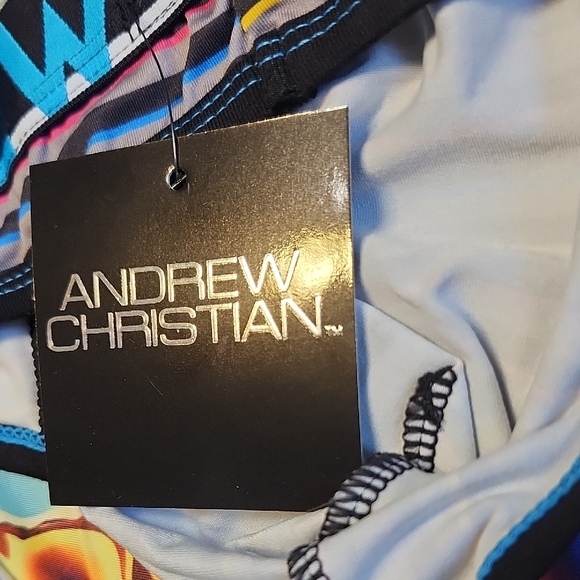 90593 Andrew Christian Prism Air Jock W/ Almost Naked Multicolor Striped - Picture 3 of 7